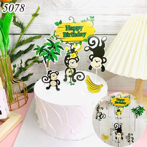 SCG-set cắm HPBD khỉ chuối cây dừa MT