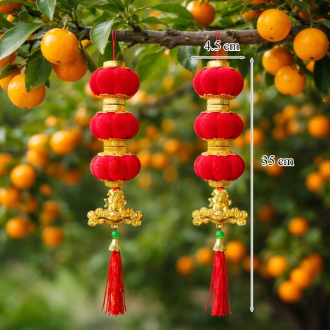 Túi 2 Dây 3 quả cầu nhung 4.5cm