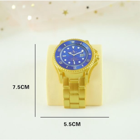 Đồng hồ quai vàng mặt xanh dương