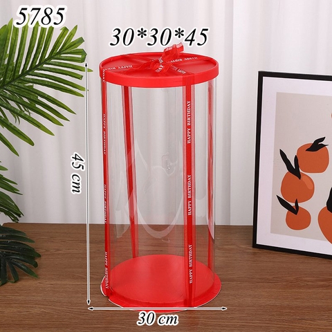 Hộp meka tròn có nắp đỏ (30*30*45)
