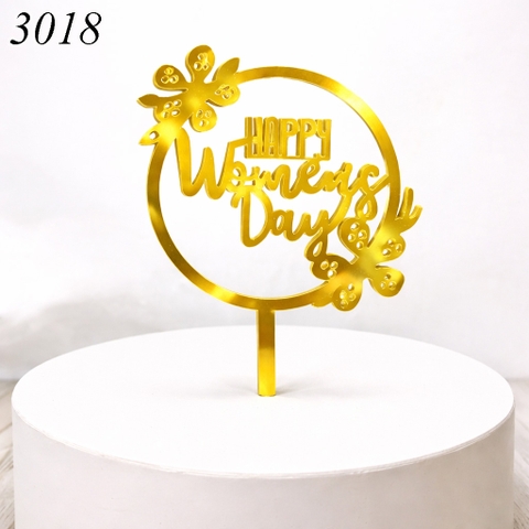 MK-10 meka tròn happy women's day hoa vàng