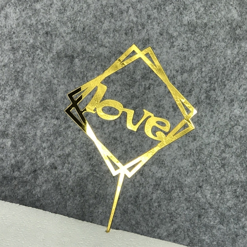 Mica love vuông vàng(1 chiếc/túi)