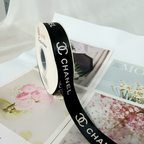 Ruybang chanel đen khổ 2.5cm dài 50m