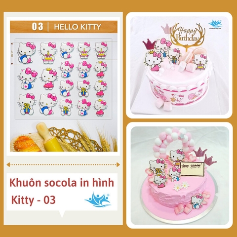 Khuôn socola Hello kitty hộp nhỏ