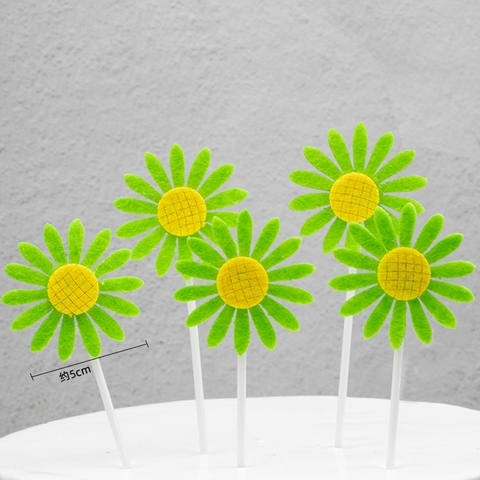 SC - set 5 que cắm xốp hoa hướng dương xanh lá