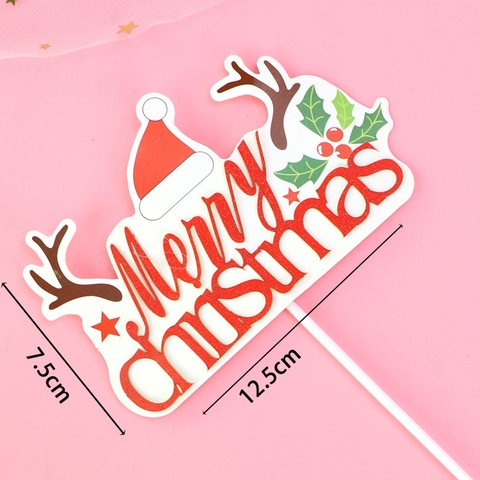 QC - Que cắm merry christmas tuần lộc