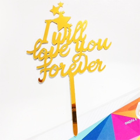 Mica -  combo 10 thẻ mica I will love you forever vàng