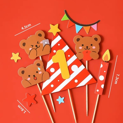 SC - set cắm gấu nâu number 1 hồng