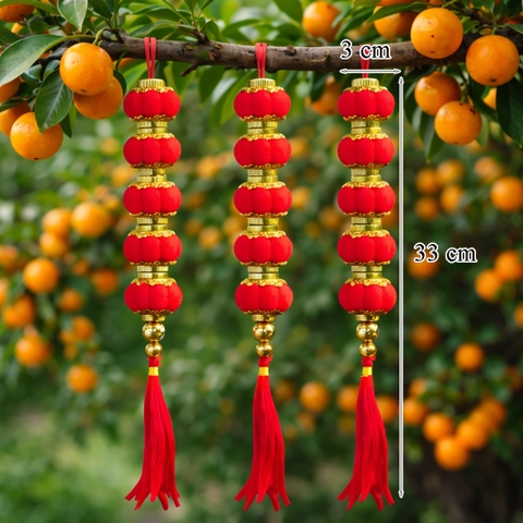 Túi 3 Dây 5 quả cầu nhung 3cm