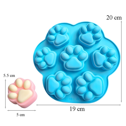 Khuôn Silicone Xanh Dương Tạo Hình 7 Dấu Chân