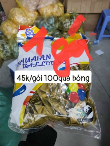 Gói 100 bóng bay vàng đồng