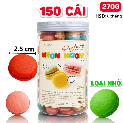 Lọ Kẹo Macaron Hạnh Nhân Mix Màu 75 Cặp