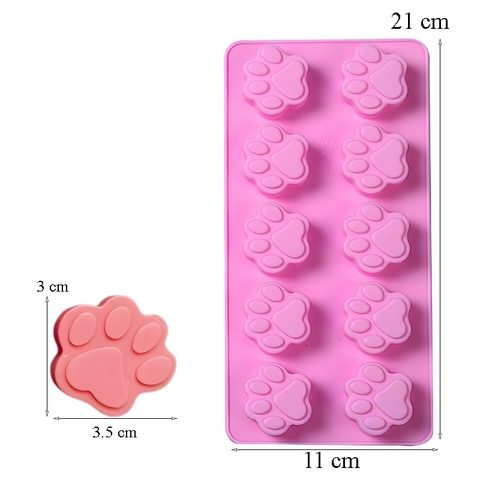Khuôn Silicone Hồng Tạo Hình Dấu Chân