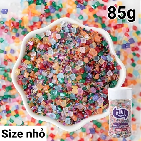 Lọ 85g Kẹo Đường Vuông Nhiều màu Size Nhỏ
