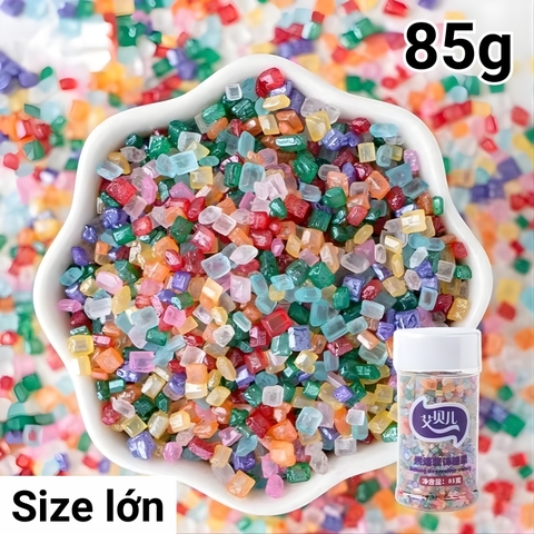 Lọ 85g Kẹo Đường Vuông Nhiều màu Size To