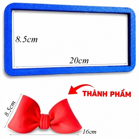 Khuôn cắt đất sét chữ nhật làm nơ 20cm
