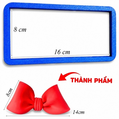 Khuôn cắt đất sét chữ nhật làm nơ 16cm
