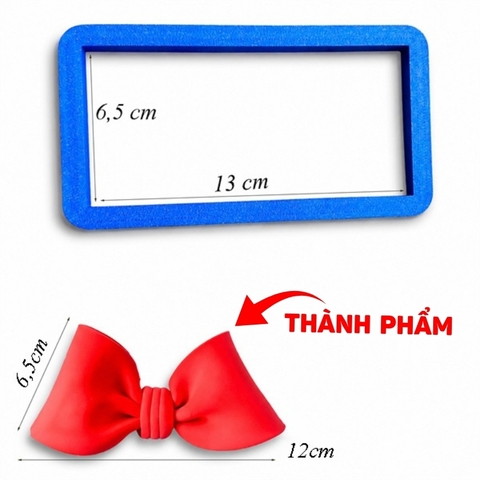 Khuôn cắt đất sét chữ nhật làm nơ 13cm