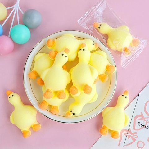 Kẹo Bông Hình Vịt Vàng Size Lớn – Túi 10 viên (110g)