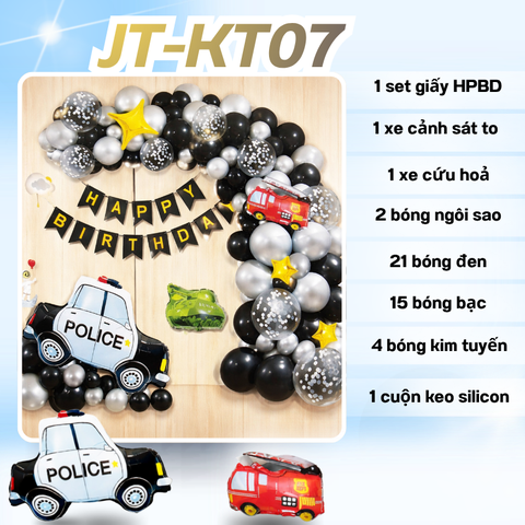 Bóng Chữ HPBD Xe Police JT-KT07
