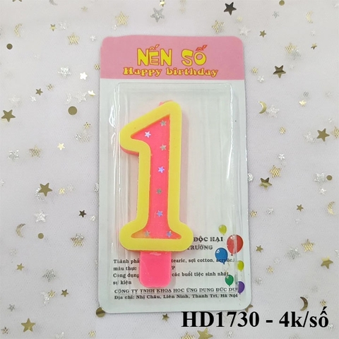 Nến số hồng sao loại to ( số 1 )