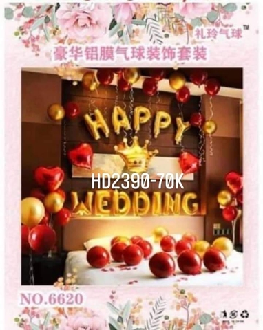 Bóng chữ wedding vàng TT