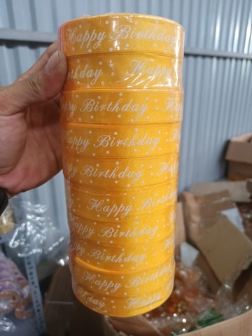 Ruybang chữ hpbd 2cm- Vàng cam