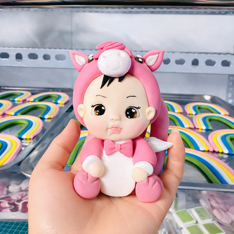 Em Bé Ngựa Đất Set Màu Hồng
