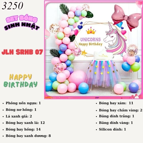 Bóng chữ phông nền ngựa Unicorns nơ 07 TT.