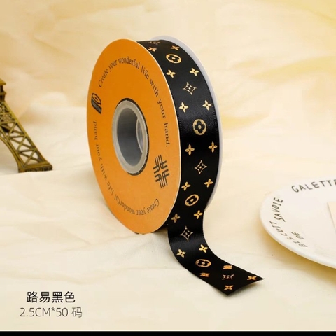 RB-Ruybang hoạ tiết đen 2.5cm 50m