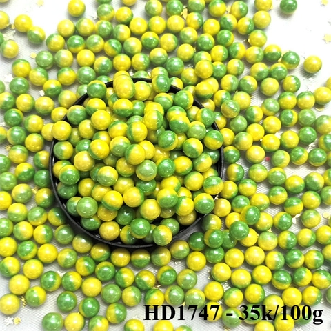 Lọ 100gr Kẹo Đường Tròn Vàng Xanh Lá Size 8mm