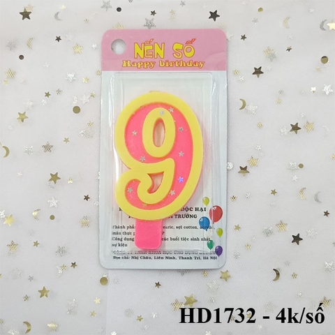 Nến số hồng sao loại to ( số 9 )