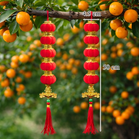 Túi 2 Dây 5 quả cầu nhung 4cm