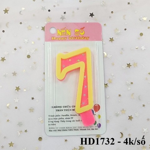 Nến số hồng sao loại to ( số 7 )