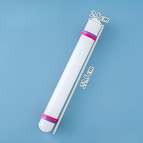 Cây Lăn Bột Nhựa Trắng Có Vòng Căn Độ Dày TQ (2,5*22,5cm)