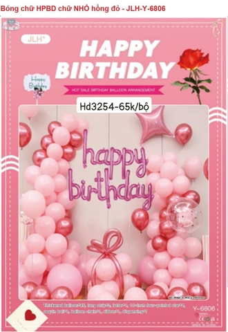Bóng chữ HPBD hồng đỏ 6806 TT