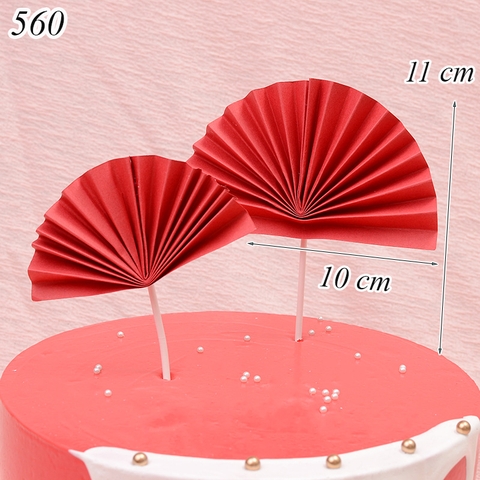 Cam - set 2 quạt giấy đỏ.
