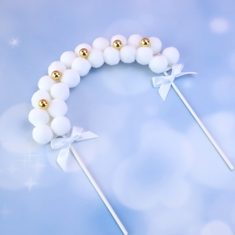QC - Que cắm vòm bông trắng size nhỡ