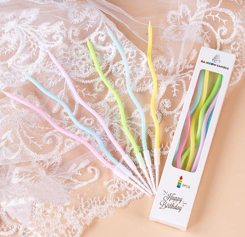Vỉ nến xoắn mix màu dài sáp