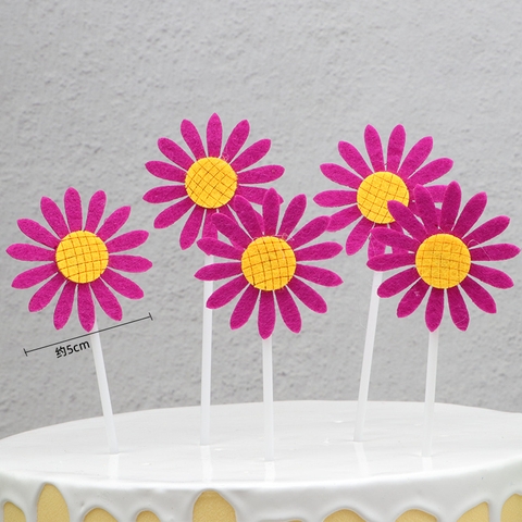 SC - set 5 que cắm xốp hoa hướng dương hồng cánh sen