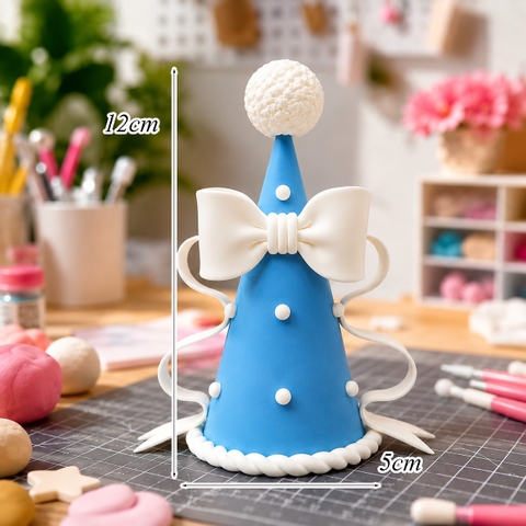 Mũ Mini Đất Sét Xanh Dương