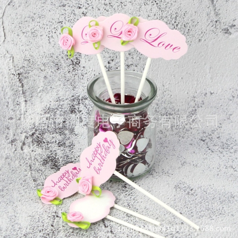 Cam - Set 3 thẻ cắm thiệp chữ HPBD