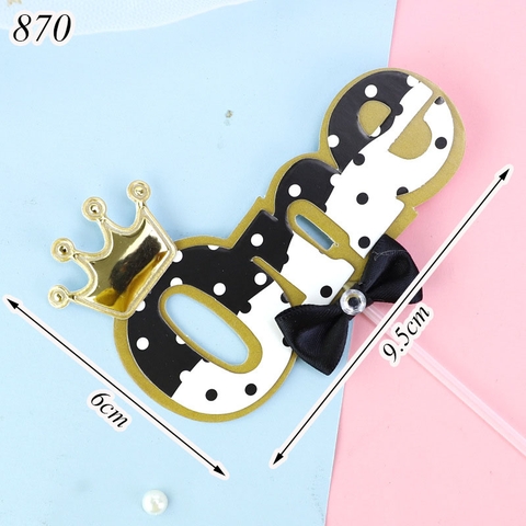 SCG - 1 set cắm ONE vương miện đen nhỏ TQ