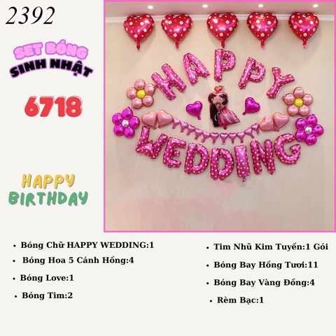 bóng chữ wedding hồng TT
