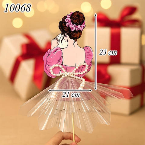 Phôi Đựng Tiền Cô Gái Váy Hồng + 10 Meka Tiền HD