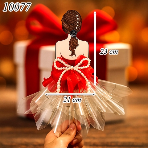 Phôi Đựng Tiền Cô Gái Áo Đỏ Trễ Vai + 10 Meka Tiền HD