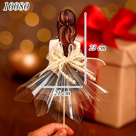 Phôi Đựng Tiền Cô Gái Váy Xòe Đen + 10 Meka Tiền HD