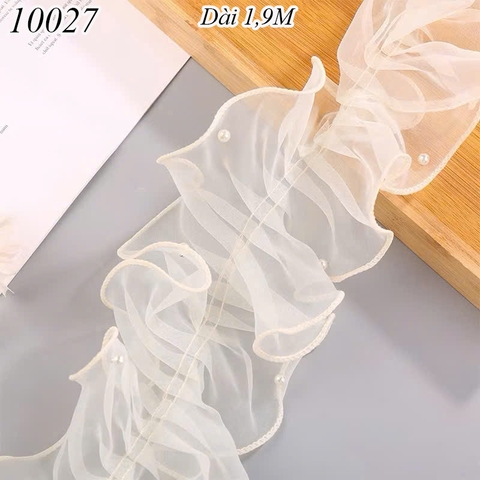 Voan Đính Ngọc Màu Be Dài 190CM TP