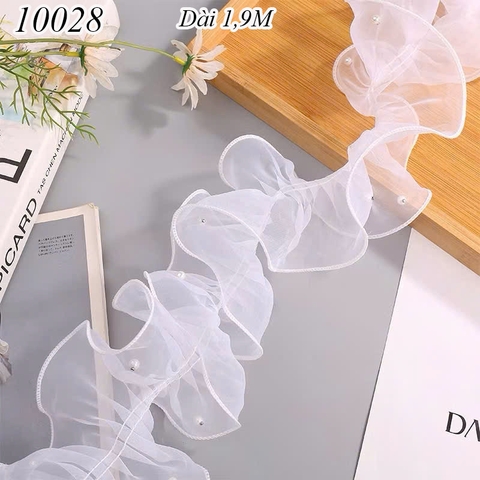 Voan Đính Ngọc Màu Trắng Dài 190CM TP