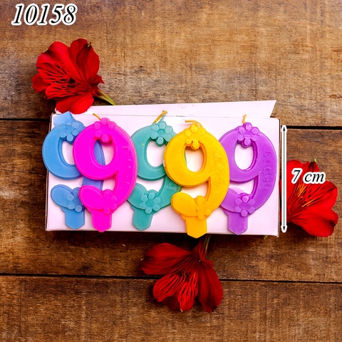 Hộp Nến Số Hoa Mix Màu Số 9 ( 20 Chiếc )